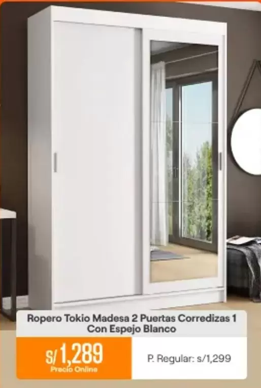 Ropero Tokio Madesa 2 Puertas Corredizas 1