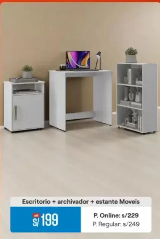 Escritorio + archivador + estante Moveis