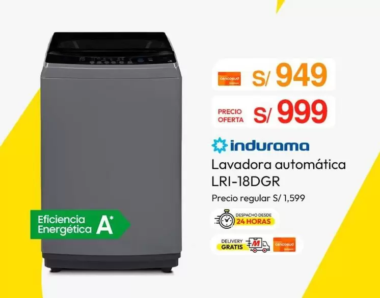 Indurama - Lavadora automática LRI-18DGR