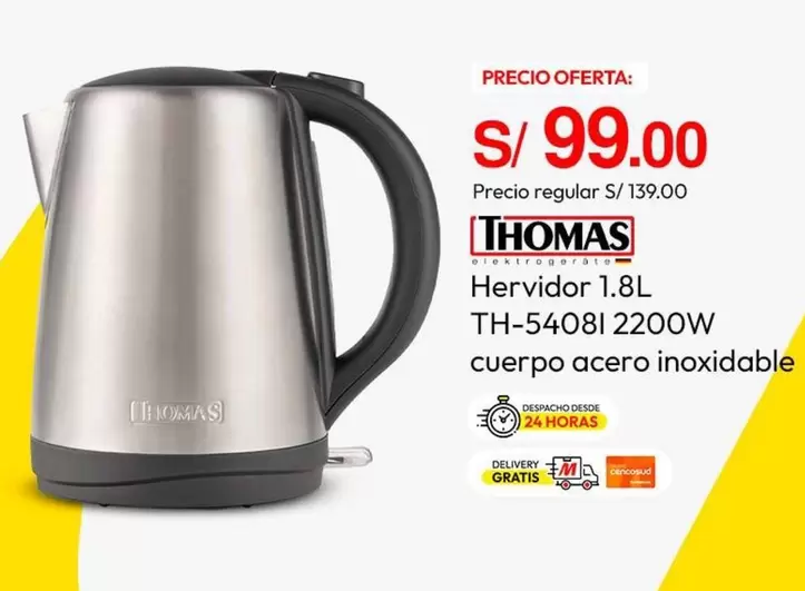 Thomas - Hervidor 1.8L TH-54081 2200W