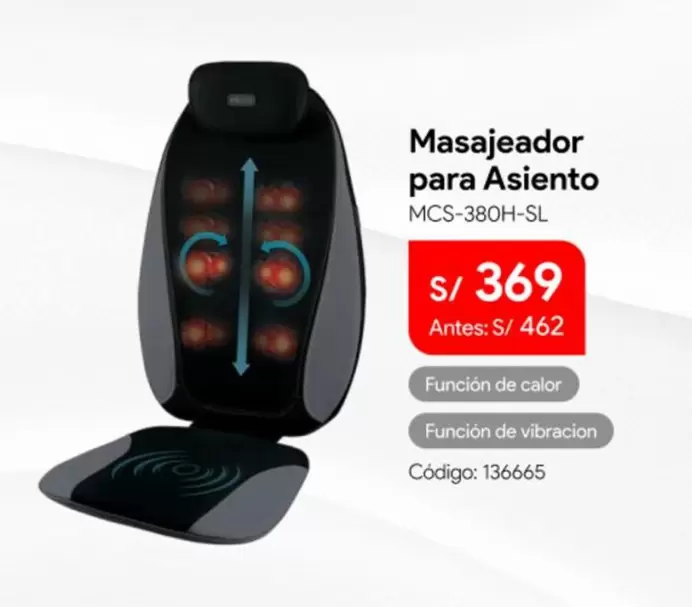 Masajeador para Asiento MCS-380H-SL