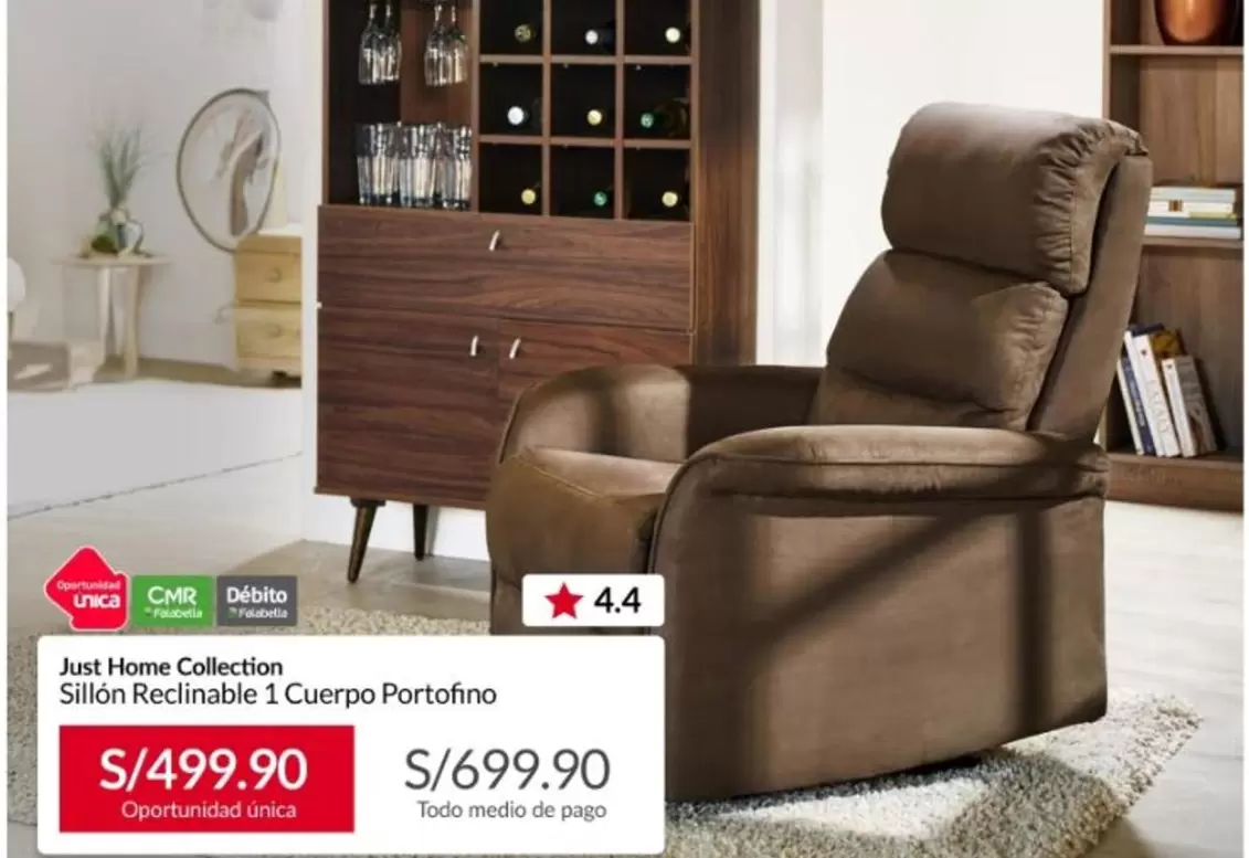 Sillón Reclinable 1 Cuerpo Portofino
