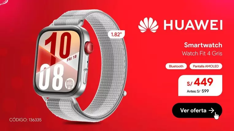Huawei - Smartwatch Watch Fit 4 Gris