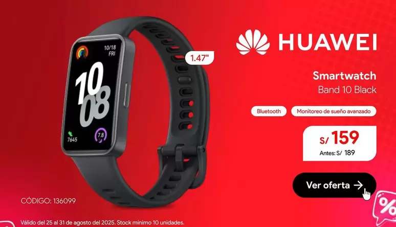 Huawei - Smartwatch Band 10 Black