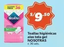 Nosotras - Toallas higiénicas alas tela gel
