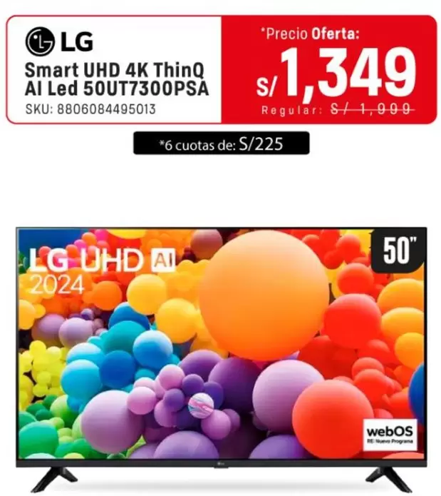 Lg - Smart UHD 4K ThinQ Al Led 50UT7300PSA