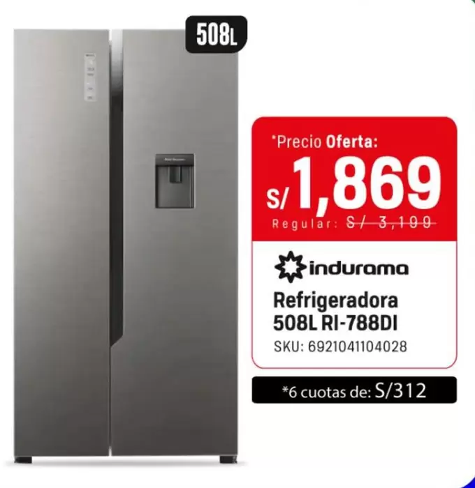 Indurama - Refrigeradora 508L RI-788DI