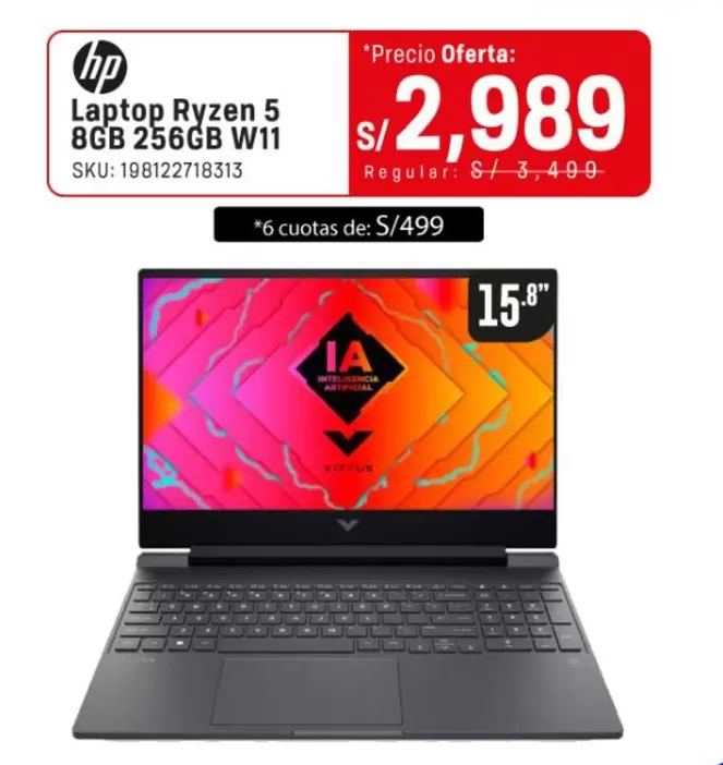 Hp - Laptop Ryzen 5 8GB 256GB W11