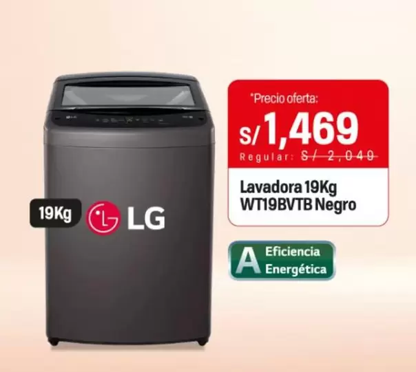 Lg - Lavadora 19Kg WT19BVTB Negro