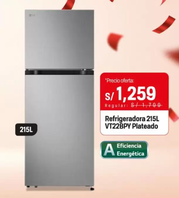 Refrigeradora 215L VT22BPY Plateado