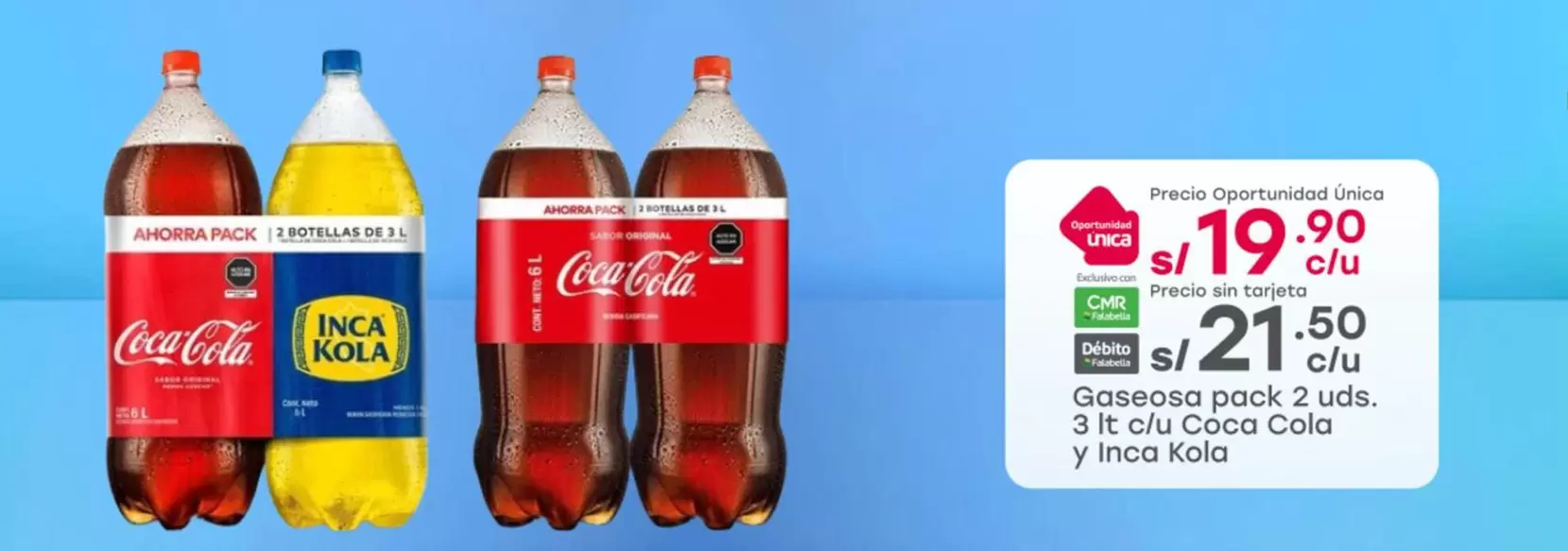 Coca-Cola - Goseoso pock 2 uds. 3 it c/u Coca Cola y Inca Kala