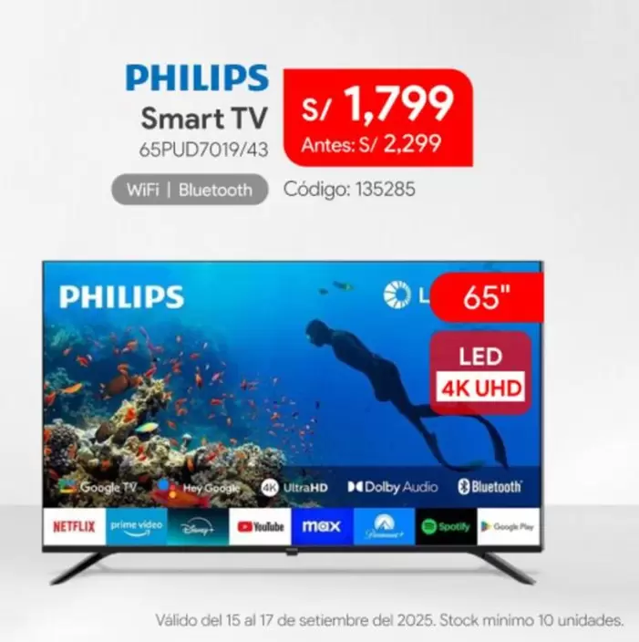 Philips - Smart TV 65PUD7019/43