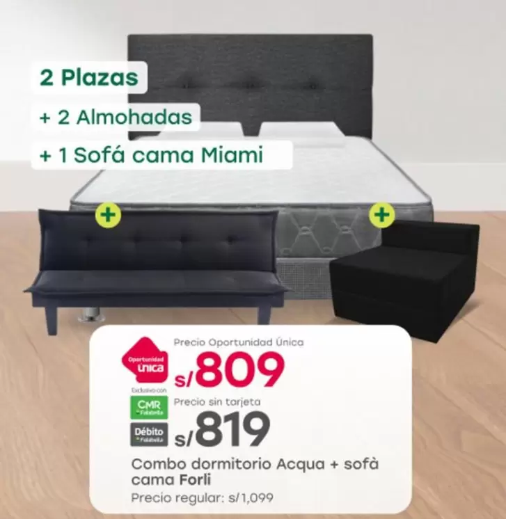 Forli - Combo dormitorio Acqua + sofà cama
