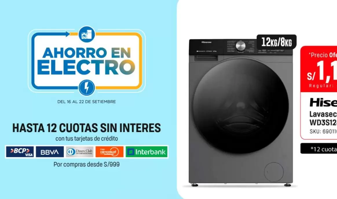 Hisense - Lavaseca WD3S12
