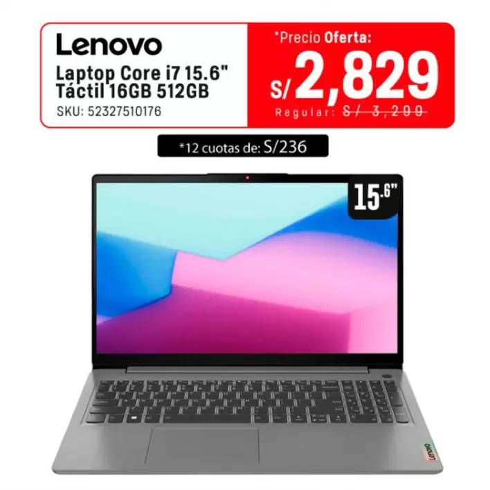 Lenovo - Laptop Core i7 15.6" Táctil 16GB 512GB