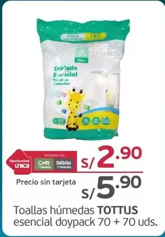 Tottus - Toallas húmedas esencial doypack
