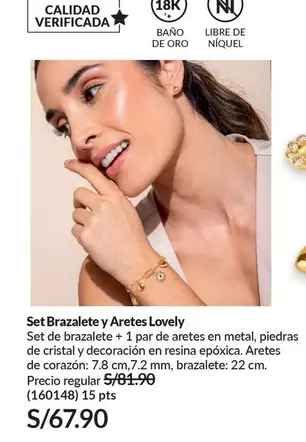 Oro - Set Brazalete y Aretes Lovely