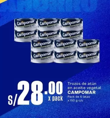 Campomar - Trozos de atún en aceite vegetal