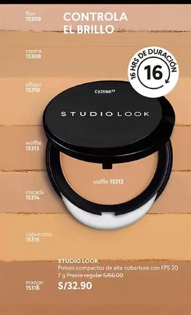 Studio - Polvos compactos de alta cobertura con FPS 20