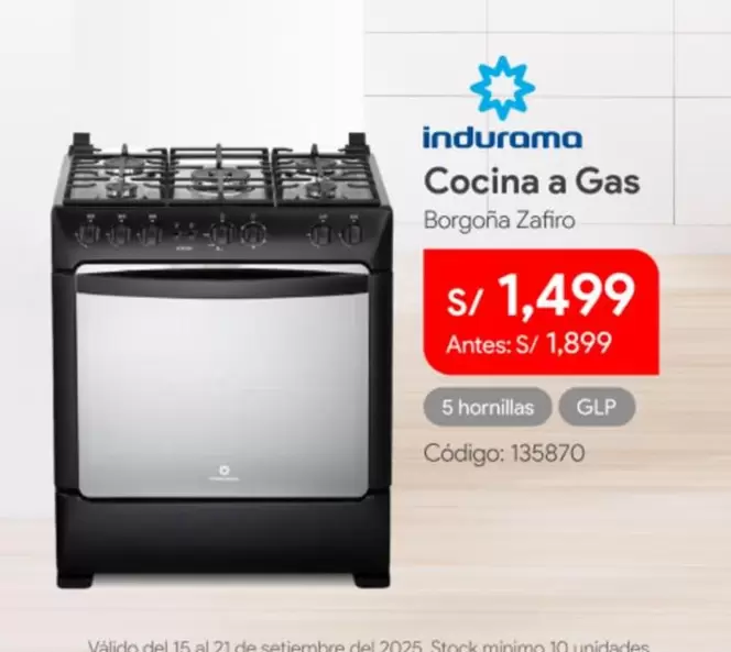 Indurama - Cocina a Gas