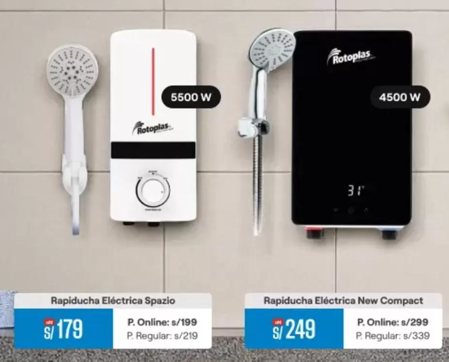Rotoplas - Rapiducha Eléctrica Spazio, Rapiducha Eléctrica New Compact