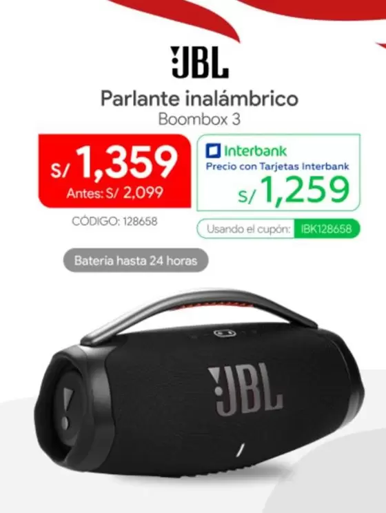 JBL - Parlante inalámbrico Boombox 3