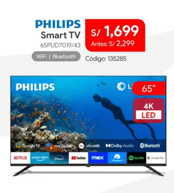 Philips - Smart TV 65PUD7019/43