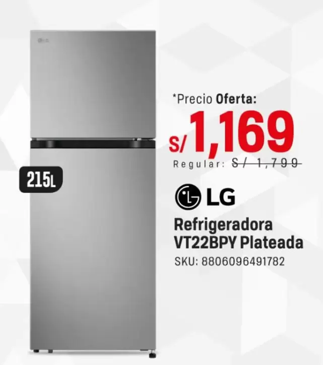 Lg - Refrigeradora VT22BPY Plateada
