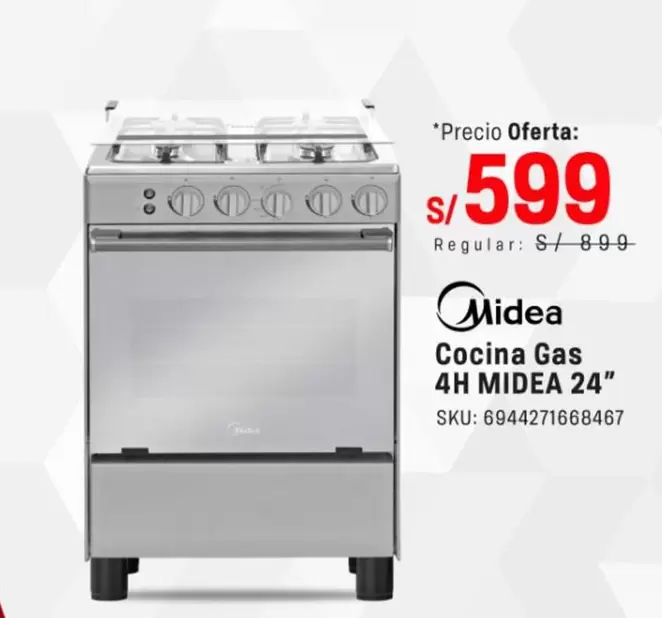 Cocina Gas 4H MIDEA 24"