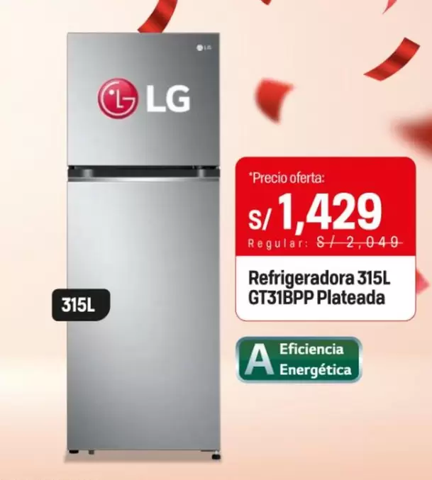 Lg - Refrigeradora 315L GT31BPP Plateada