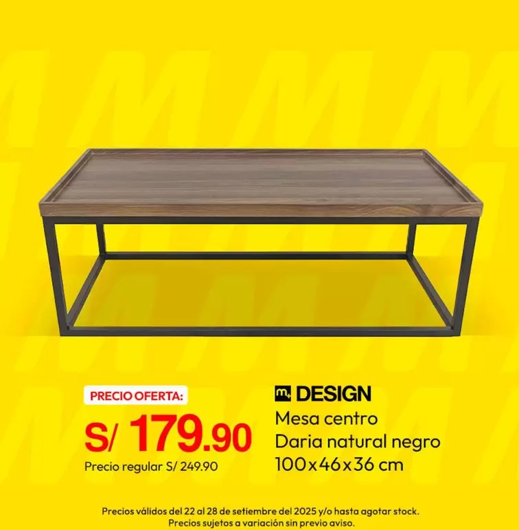 Natural - Mesa centro Daria natural negro