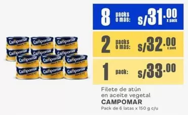 Campomar - Filete de atún en aceite vegetal
