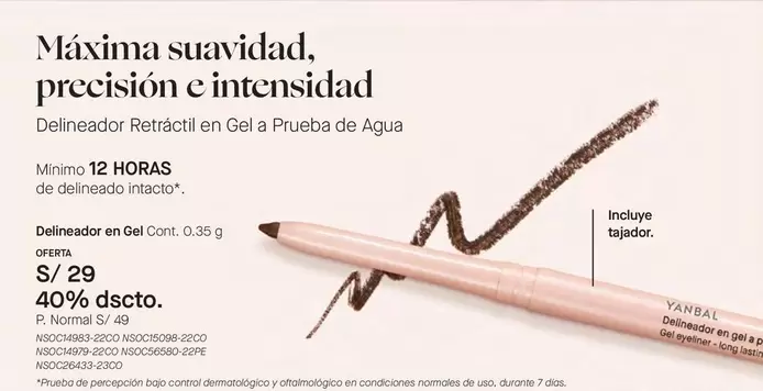 Máxima - Delineador Retráctil en Gel a Prueba de Agua
