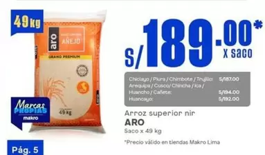Aro - Arroz superior nir