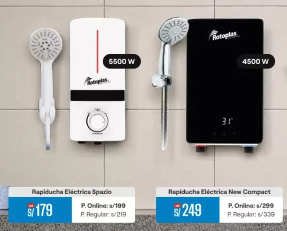 Rotoplas - Rapiducha Eléctrica Spazio, Rapiducha Eléctrica New Compact