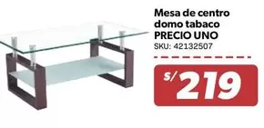 Mesa de centro domo tabaco
