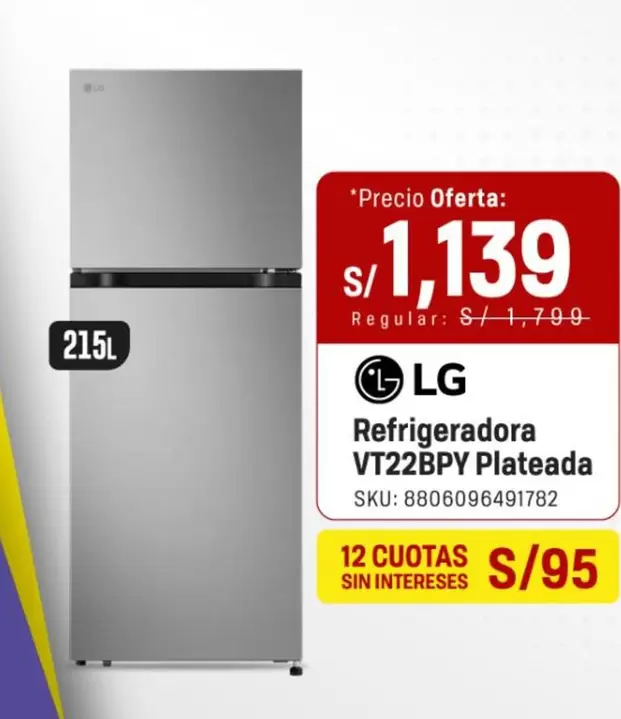 Lg - Refrigeradora VT22BPY Plateada