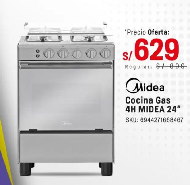 Cocina Gas 4H MIDEA 24"