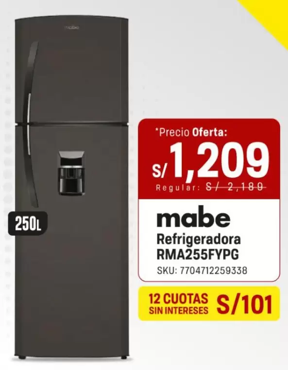 Mabe - Refrigeradora RMA255FYPG