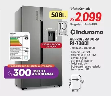 Indurama - REFRIGERADORA RI-788DI