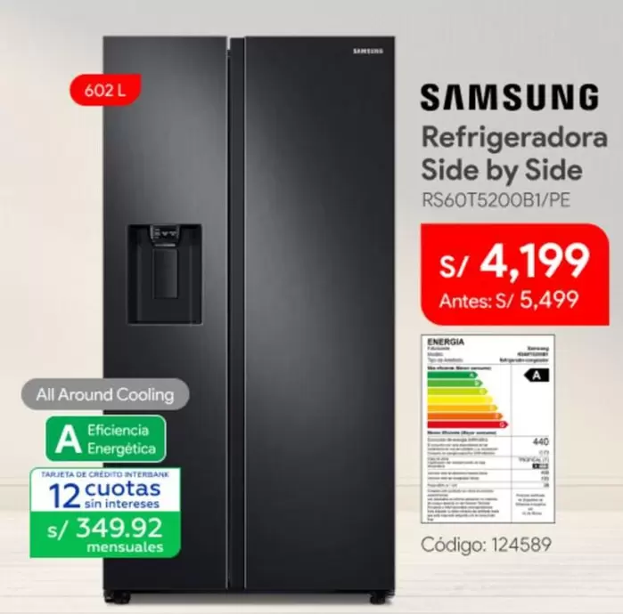 Samsung - Refrigeradora Side by Side RS60T5200B1/PE