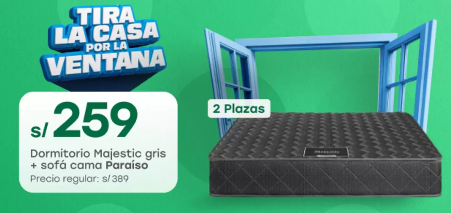 Dormitorio Majestic gris + sofa cama Paraiso