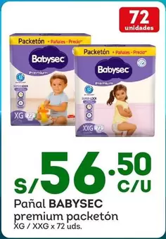 Babysec - Pañal BABYSEC premium packetón