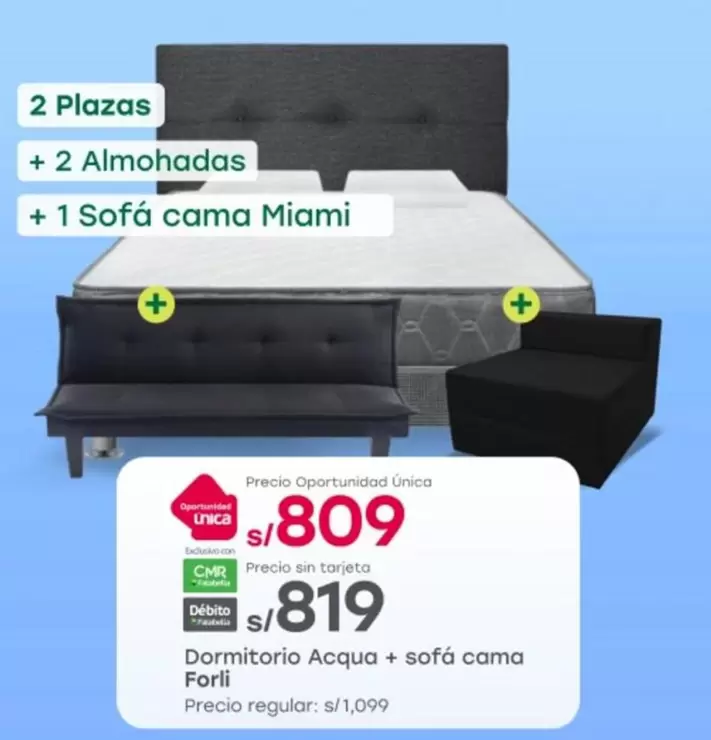 Forli - Dormitorio Acqua + sofá cama
