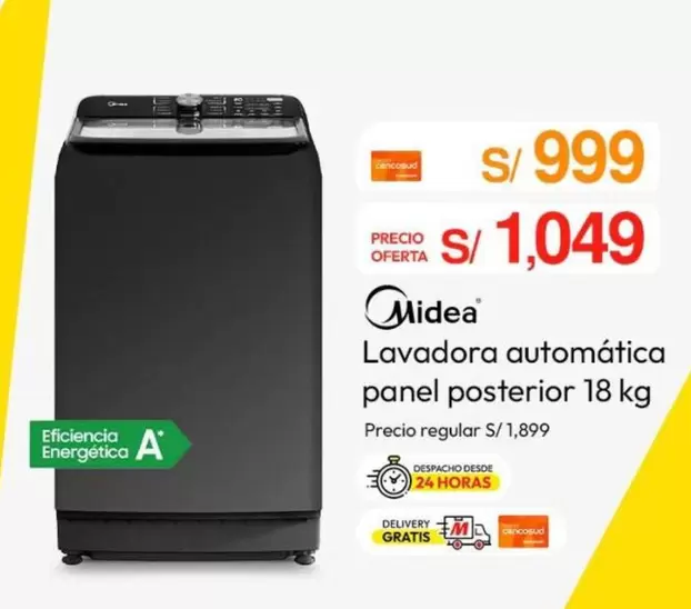 Lavadora automática panel posterior 18 kg