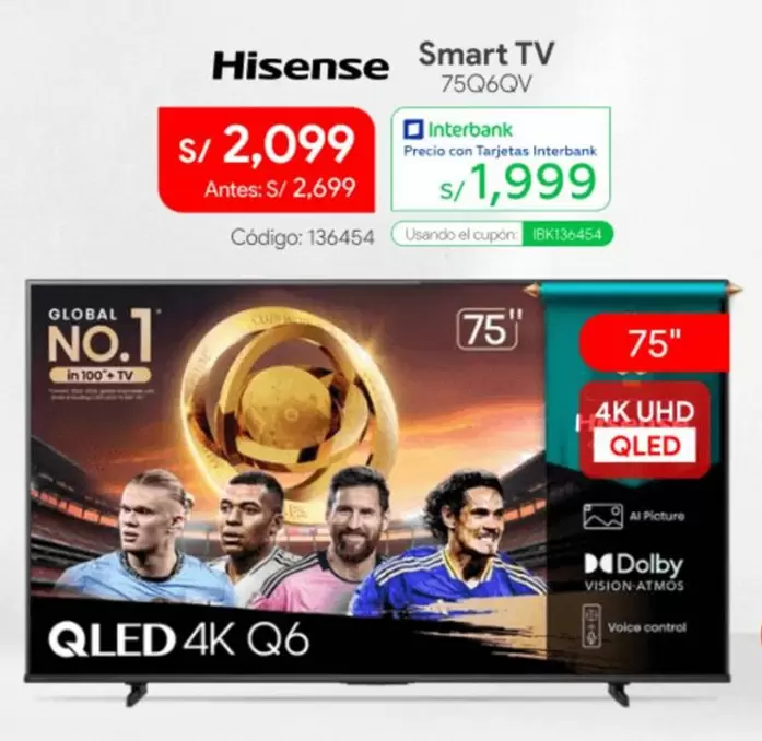 Hisense - Smart TV 75Q6QV