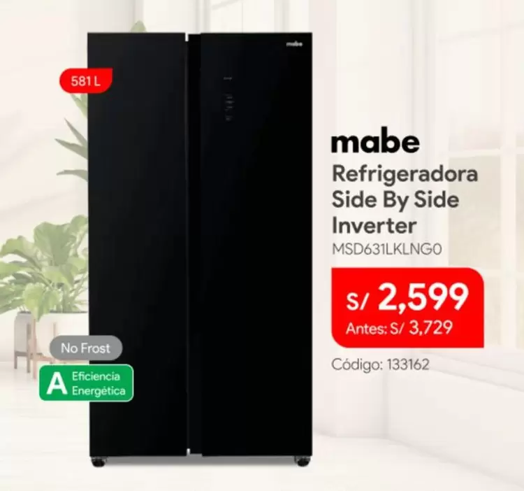 Mabe - Refrigeradora Side By Side Inverter MSD631LKLNGO
