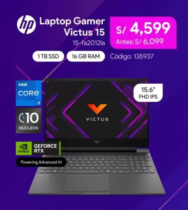 Hp - Laptop Gamer Victus 15