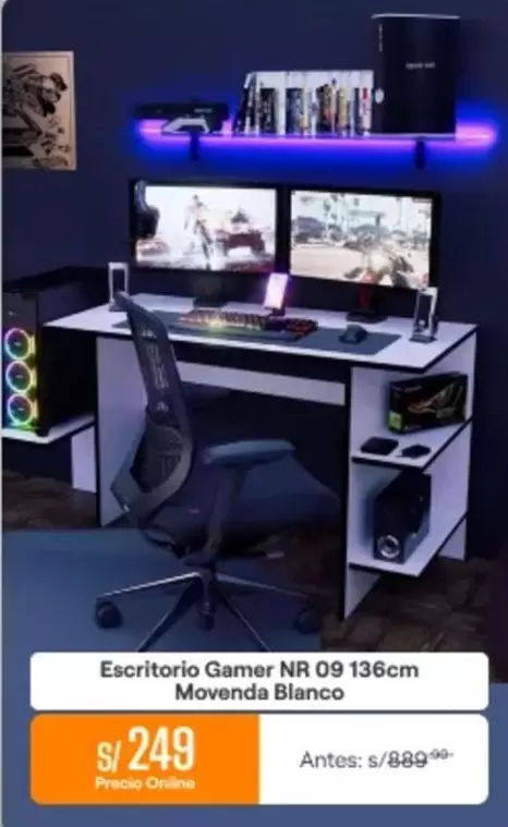 Escritorio Gamer NR 09 136cm
