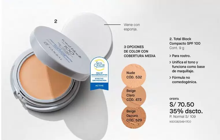 Yanbal - Total Block Compacto SPF 100